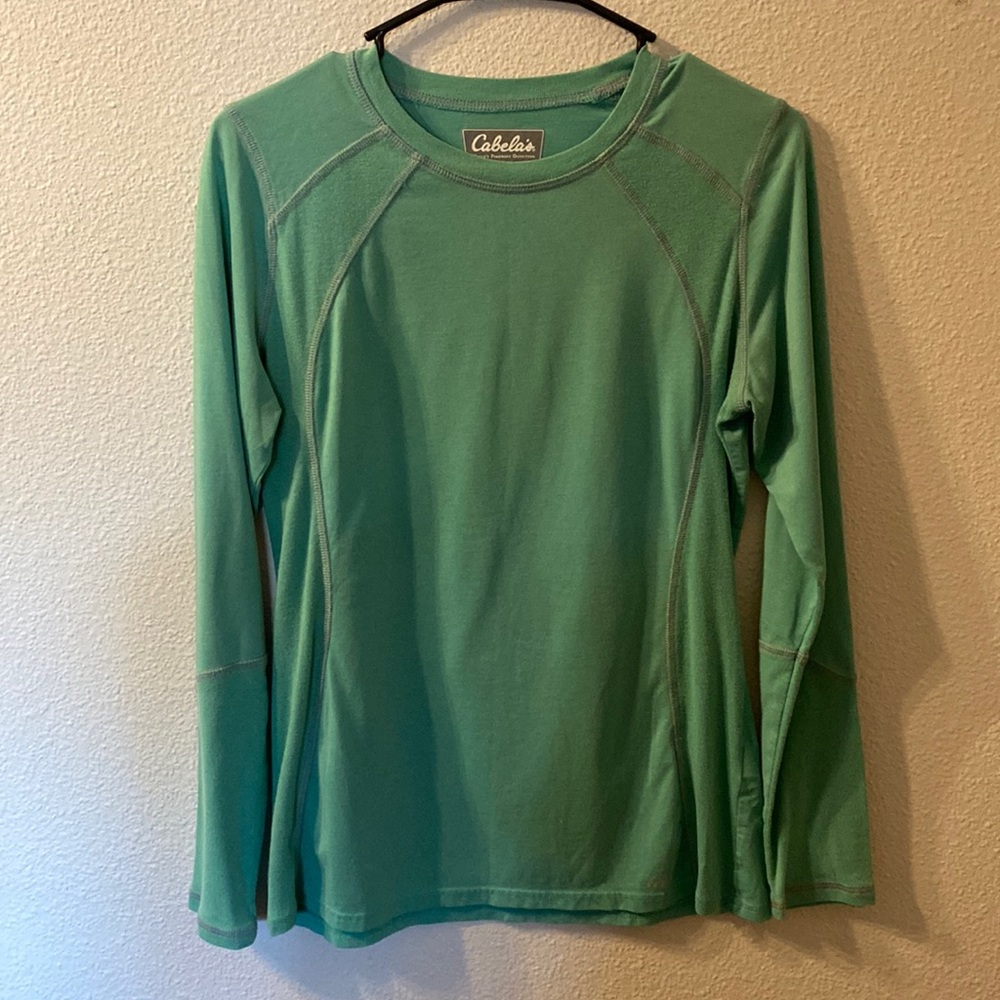 Cabelas teal long sleeve top size medium